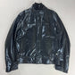 Dior Homme "Lumière Du Nord" Lamé Blue Vampiric Bright Leather Biker Jacket FW 2008 - L