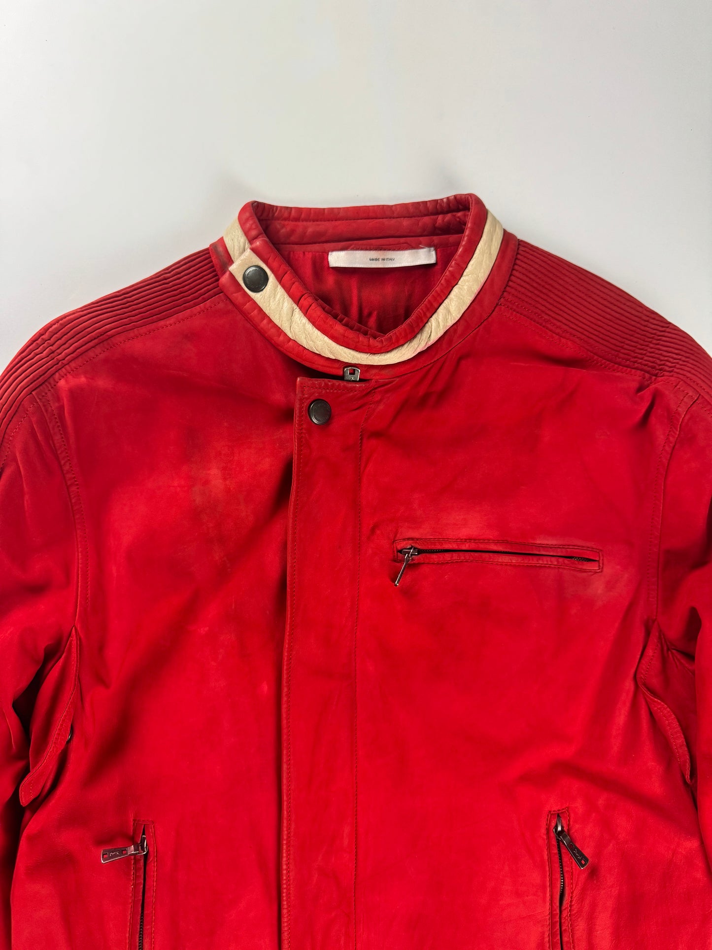 Yves Saint Laurent Rive Gauche Tom Ford Red Leather Motor Jacket SS 2004 - M