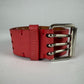 John Galliano Triple Prong Holed Red Gallant Leather Belt 2000s - 80 CM
