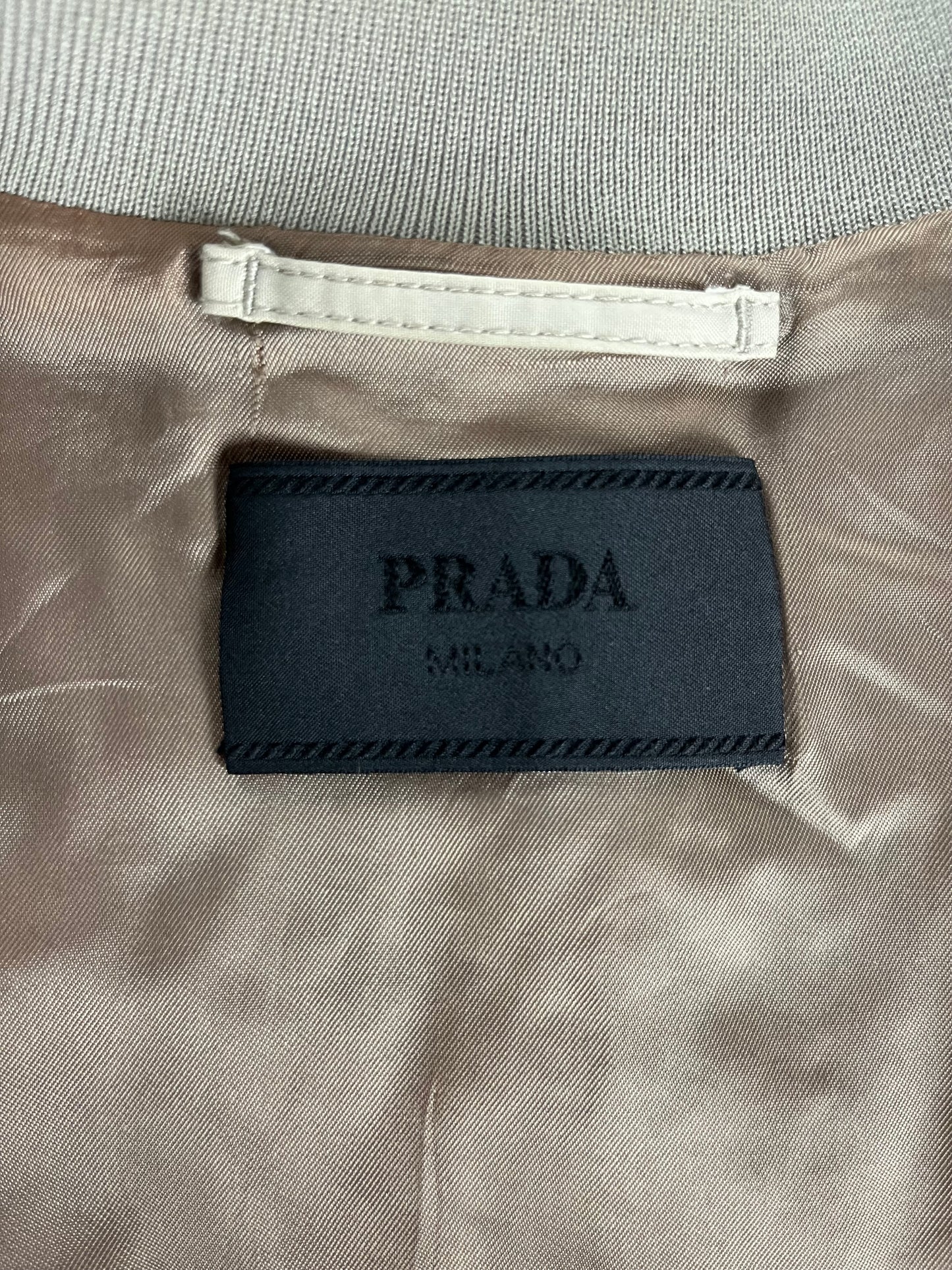 Prada Classic Cream Nylon Modern Bomber Jacket SS 2010 - L