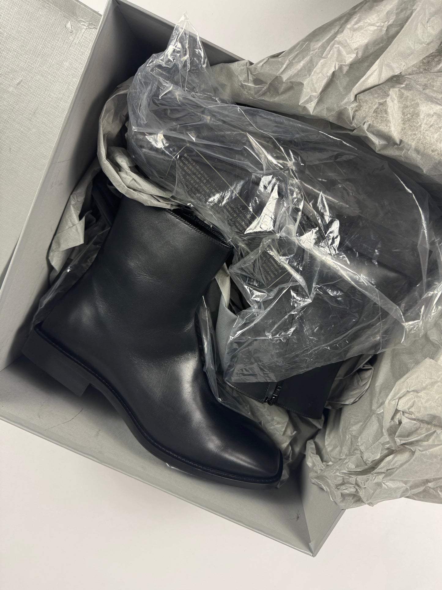 Balenciaga Black Square Rim Carrera Lux Calfskin Boots FW 2019 - 45 EU