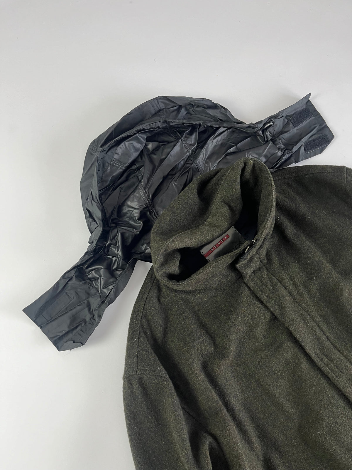Prada Linea Rossa Dark Wool Coat FW 1999 - XL