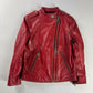 Prada Red Leather Perfecto Asymmetrical Moto Jacket - XS