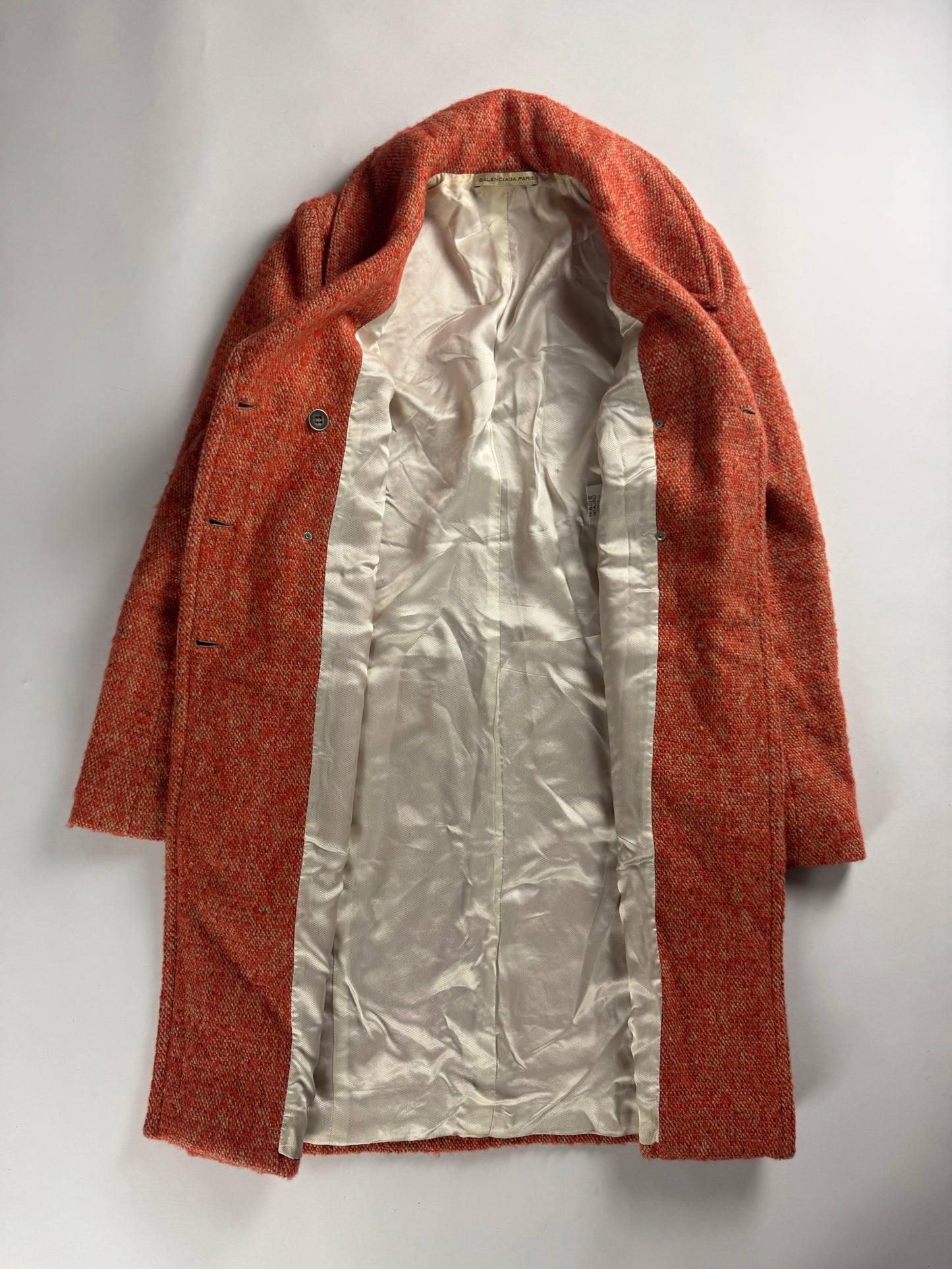 Balenciaga Nicolas Ghesquière Double Breasted Burnt Orange Wool Elegant Coat FW 2004 - S