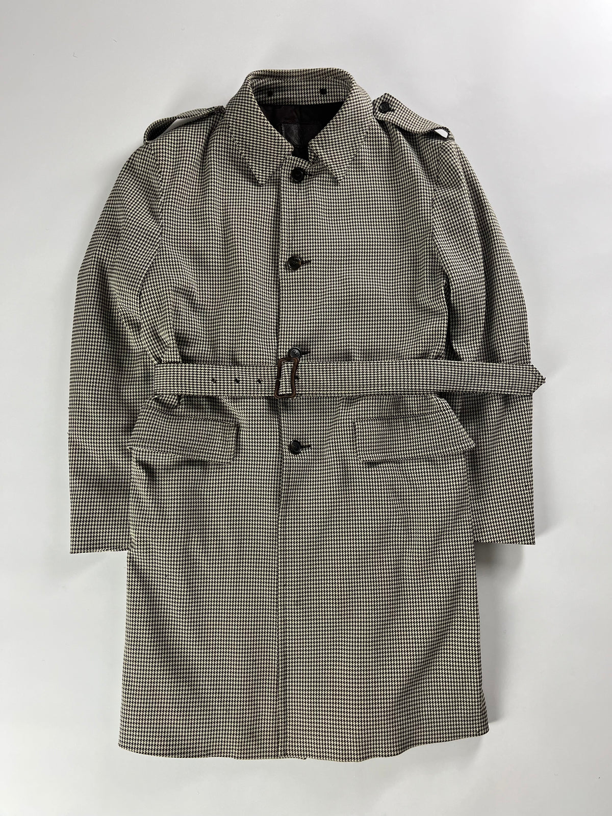 Prada Grey Striped Minimalist Belted Coat FW 2000 - L