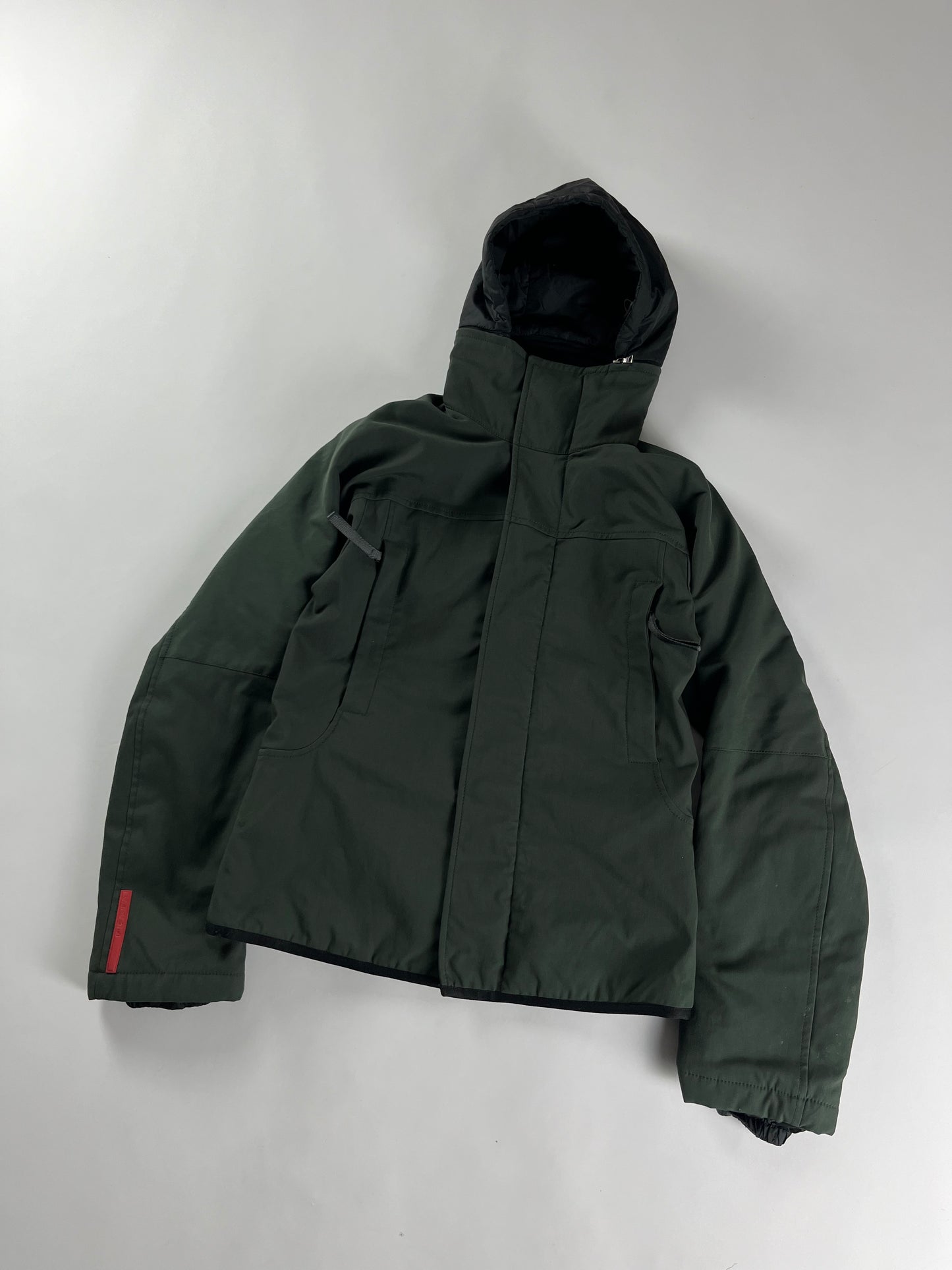 Prada Linea Rossa Technical Khaki Shell Nylon Jacket 2000s - S