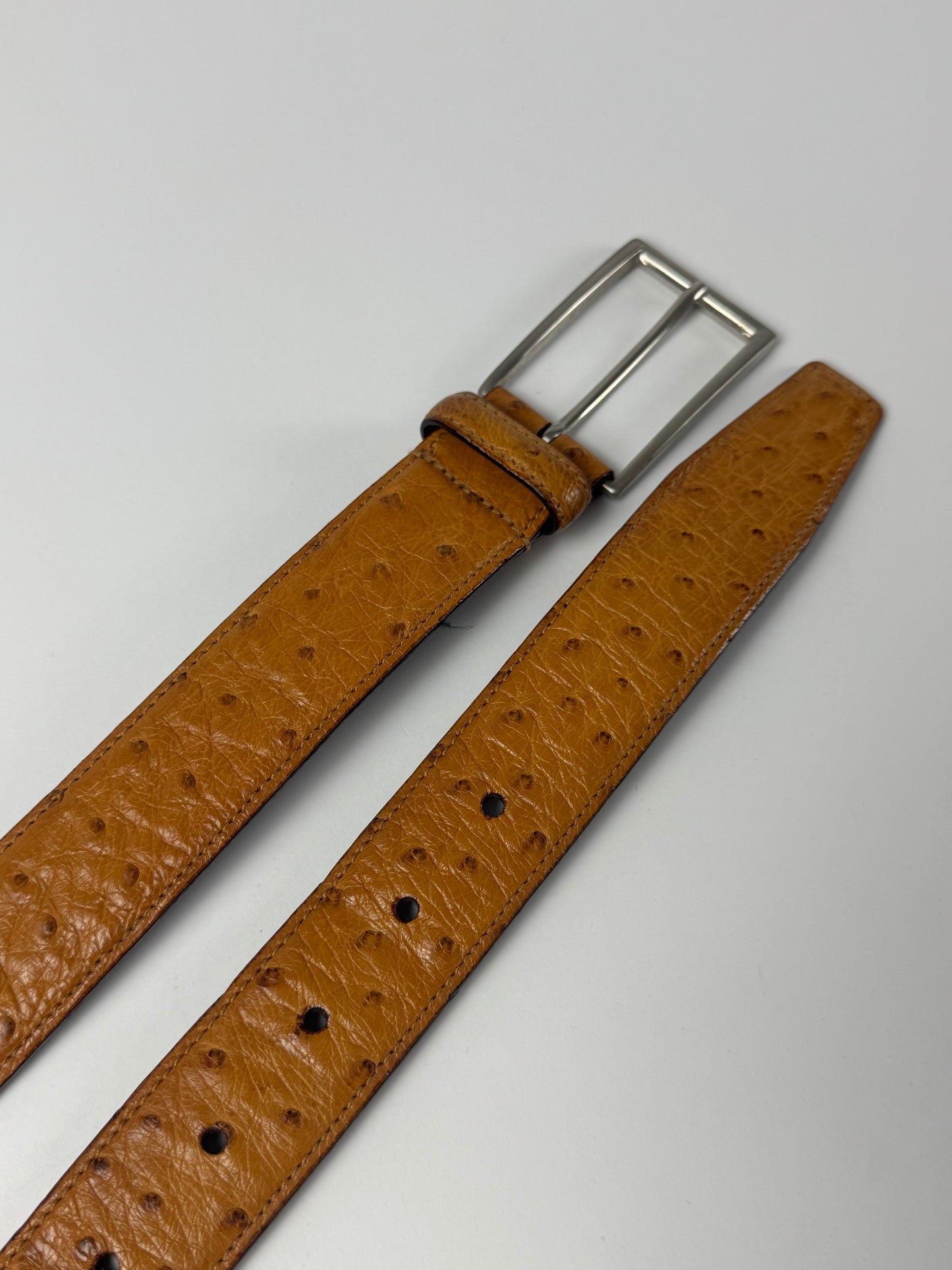 Prada Brown Premium Ostrich Leather Belt 2000s - 90 CM
