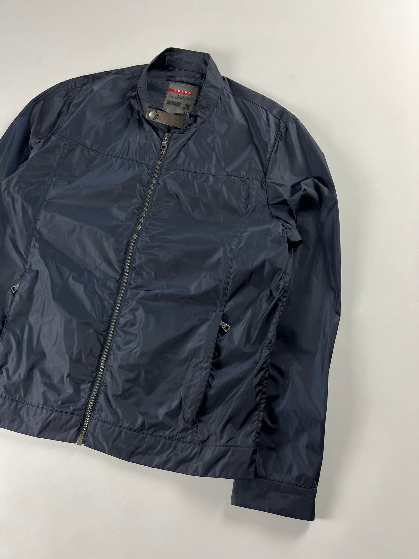 Prada Navy Nylon Moto Jacket SS 2009 - M