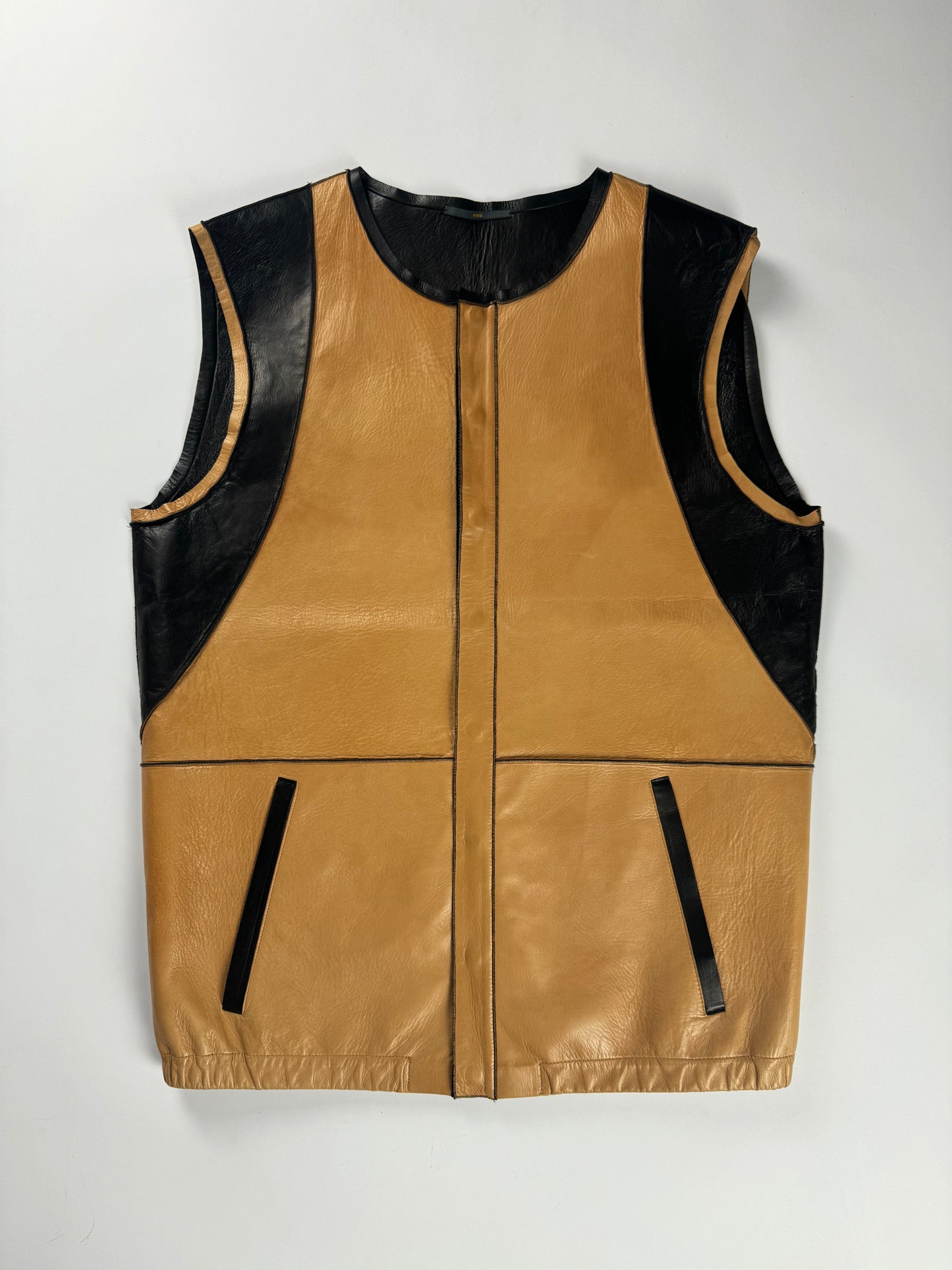 Fendi Sample Roma Racer Leather Layer Gilet SS 2013 - M