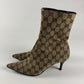 Gucci GG Tom Ford Canvas Monogram Ankle Heel Boots 2000s - 38 IT/39 EU