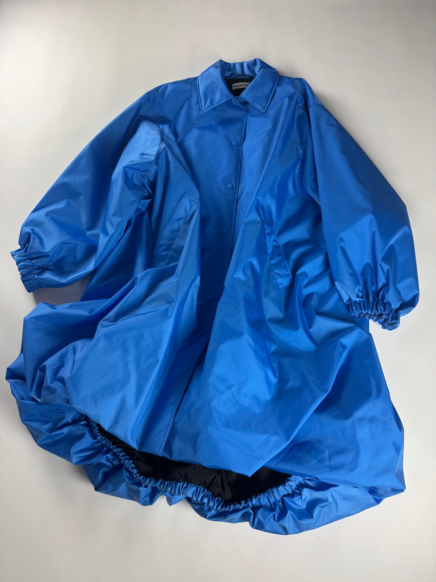 Balenciaga Electric Blue Oversize Shirt Balloon Overcoat FW 2018 - M