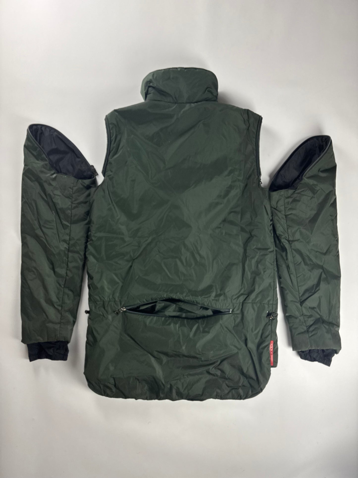 Prada Linea Rossa Convertible Arm Khaki Nylon Technical Jacket FW 1999 - XL