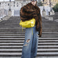 Balenciaga Couture Furry Cropped Boxy Shoulder Coat FW 2021 - S
