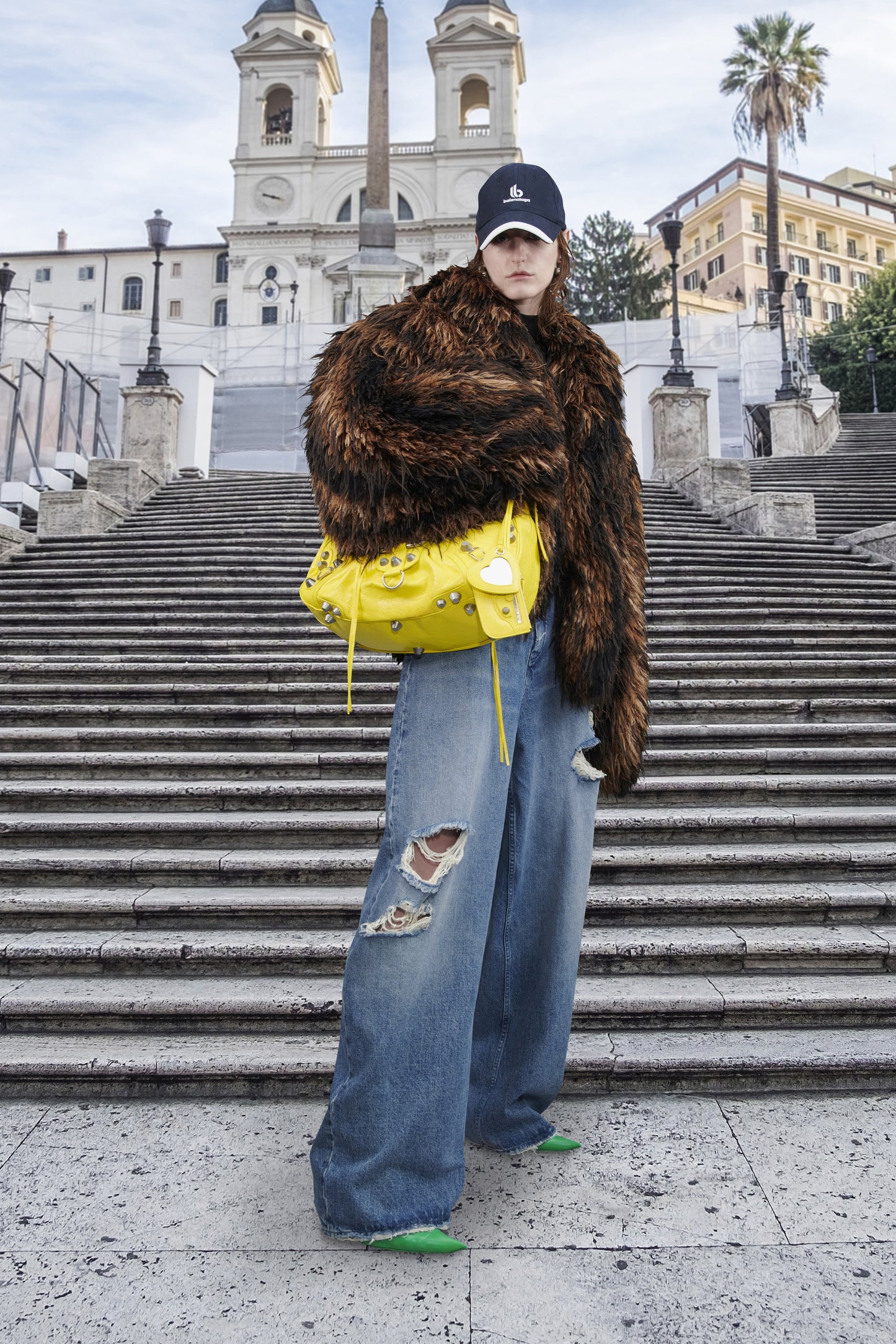 Balenciaga Couture Furry Cropped Boxy Shoulder Coat FW 2021 - S