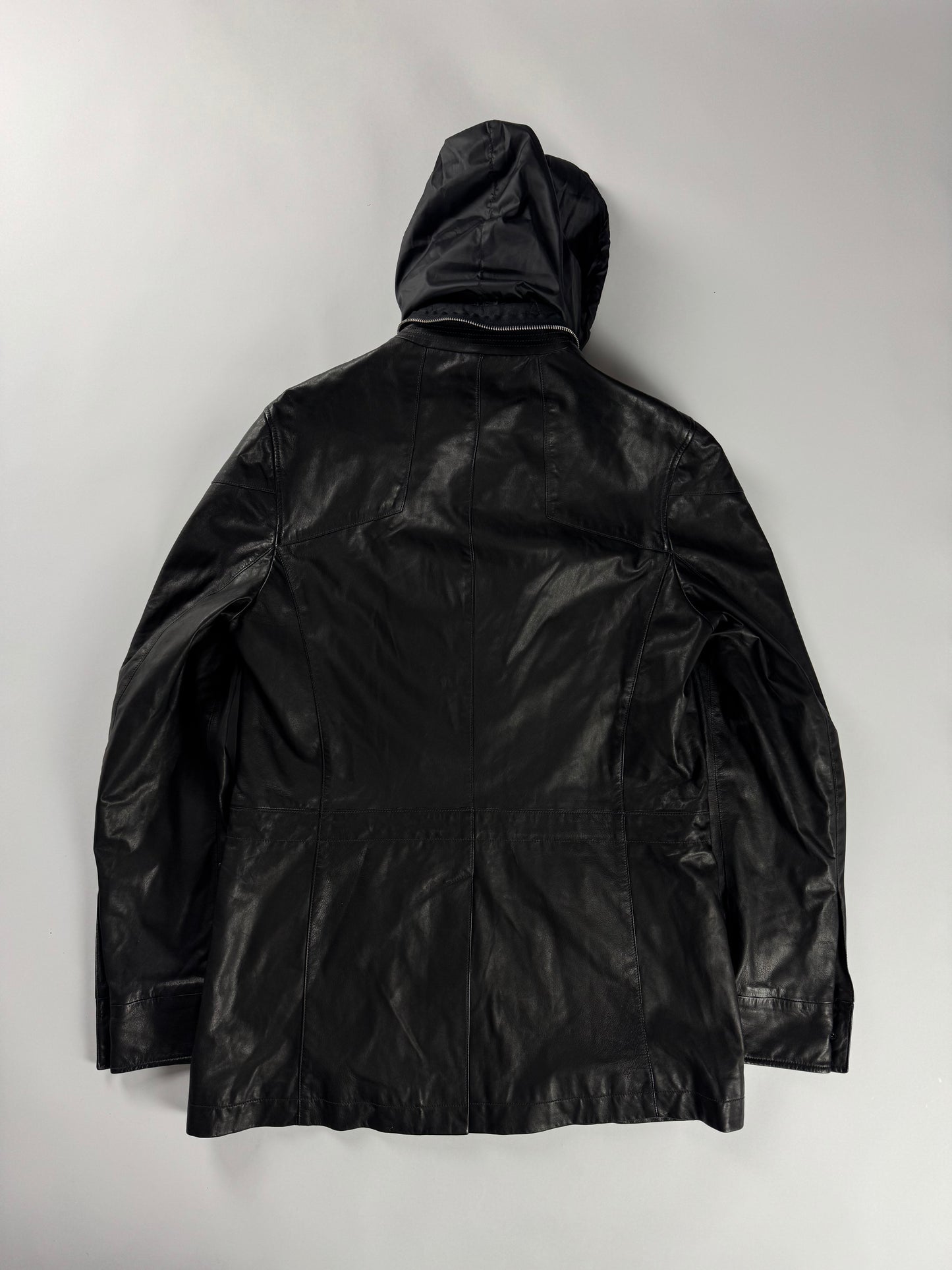 Louis Vuitton Sample Superfino Leather Convertible Hooded Coat SS 2011 - M