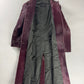 Prada Wine Bordeaux Leather Belted Pony Hair Leather Coat FW 2000 - XS