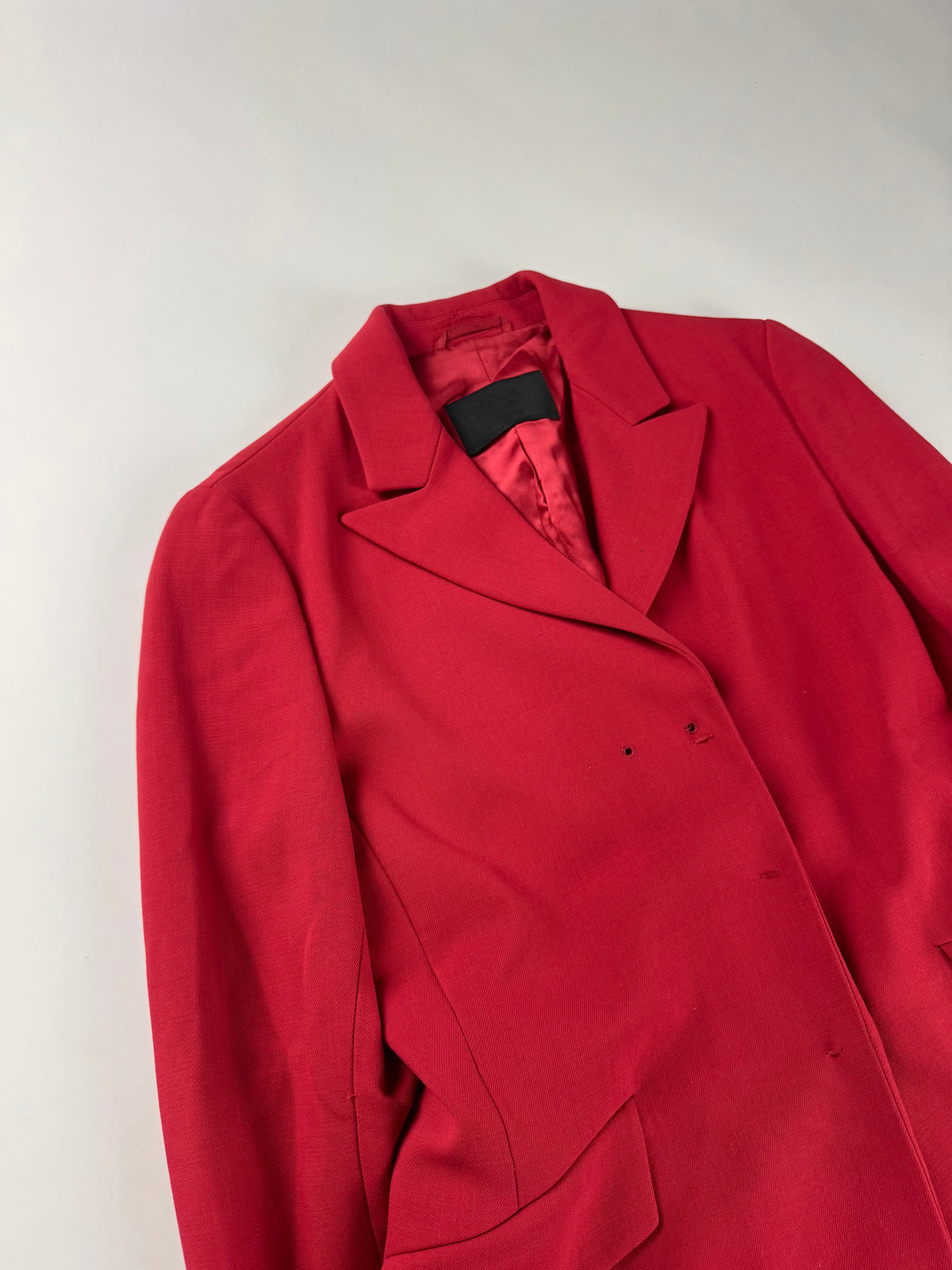 Prada Red Buttoned Stitches Blazer Jacket FW 1998 - S