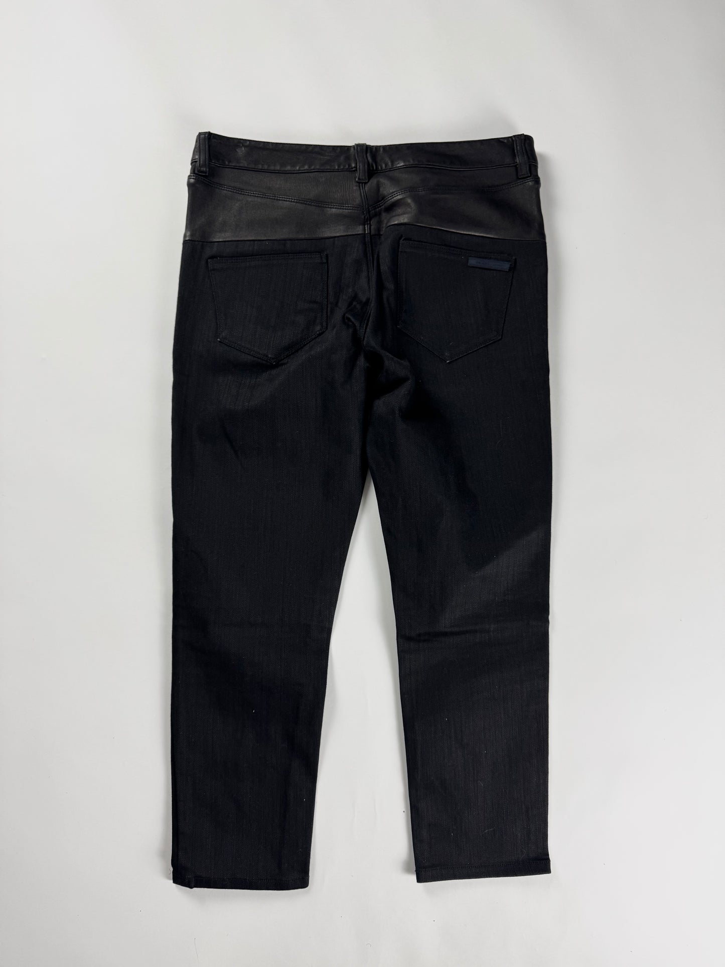Prada Skinny Black Waist Paneled Leather Pants 2000s - 31 US