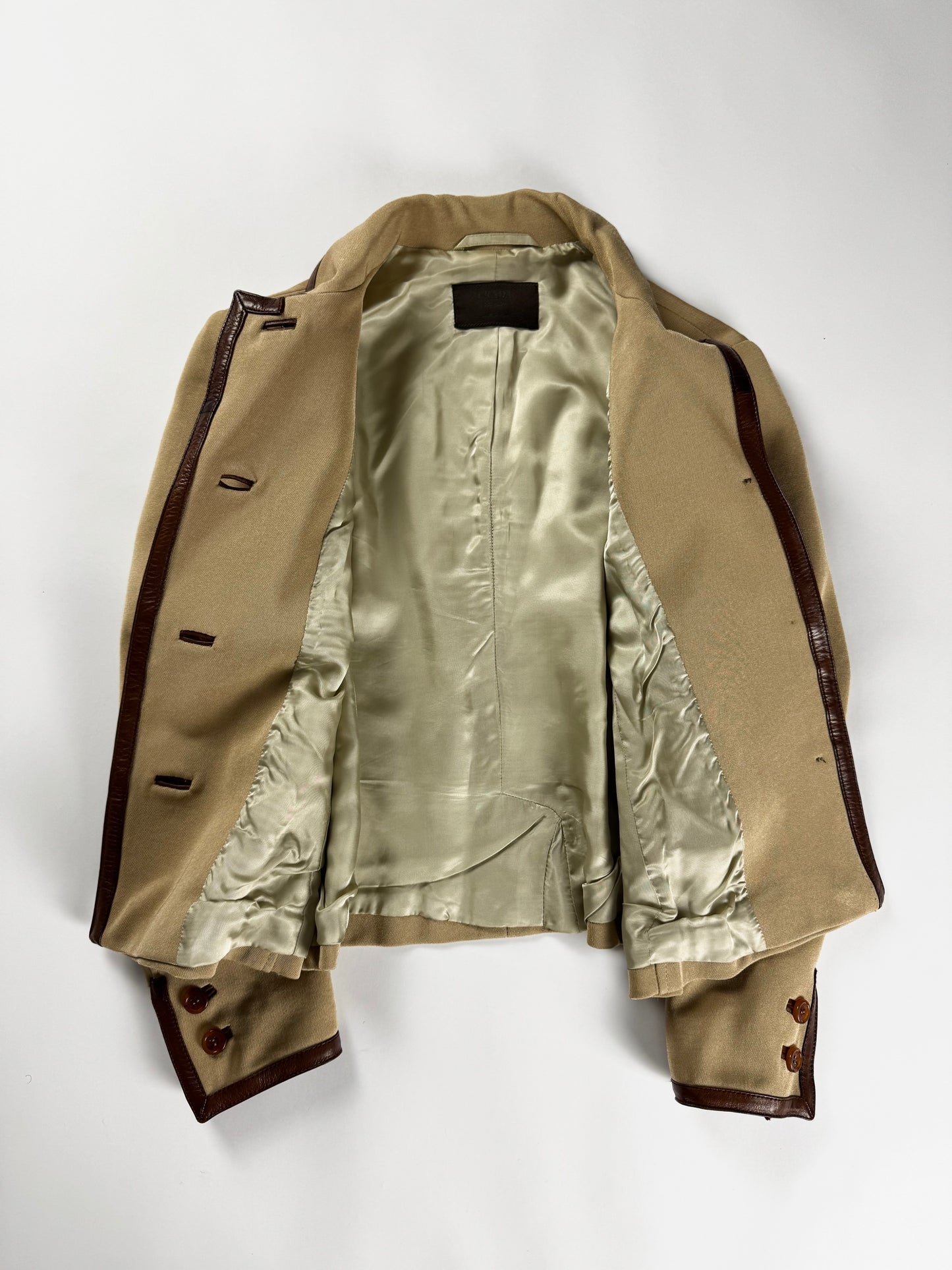 Prada Leather Trimmed Details Tailored Jacket FW 1996 - S