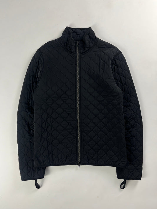 Prada Linea Rossa Black Oblique Quilted Nylon Zipper Jacket FW 2001 - M