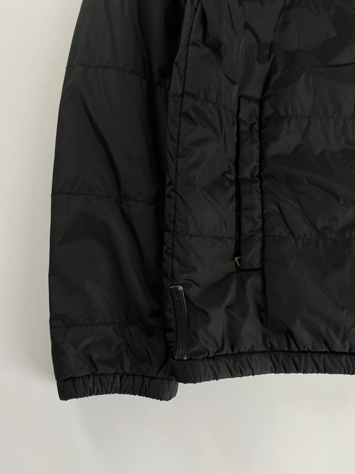 Prada Black Nylon Light Leather Trimmed Jacket FW 2008 - M