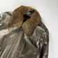 Louis Vuitton Metallic Bronze Leather Fur Collar Gold Hardware Ribbed Trim Bomber Jacket FW 2008 - S
