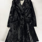 Givenchy Black Ponyhair Calf Hair Double Breasted Flared Midi Coat 2010s - S