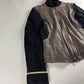 Prada Wool Hybrid Brown Leather Turtleneck Jacket SS 2000 - M