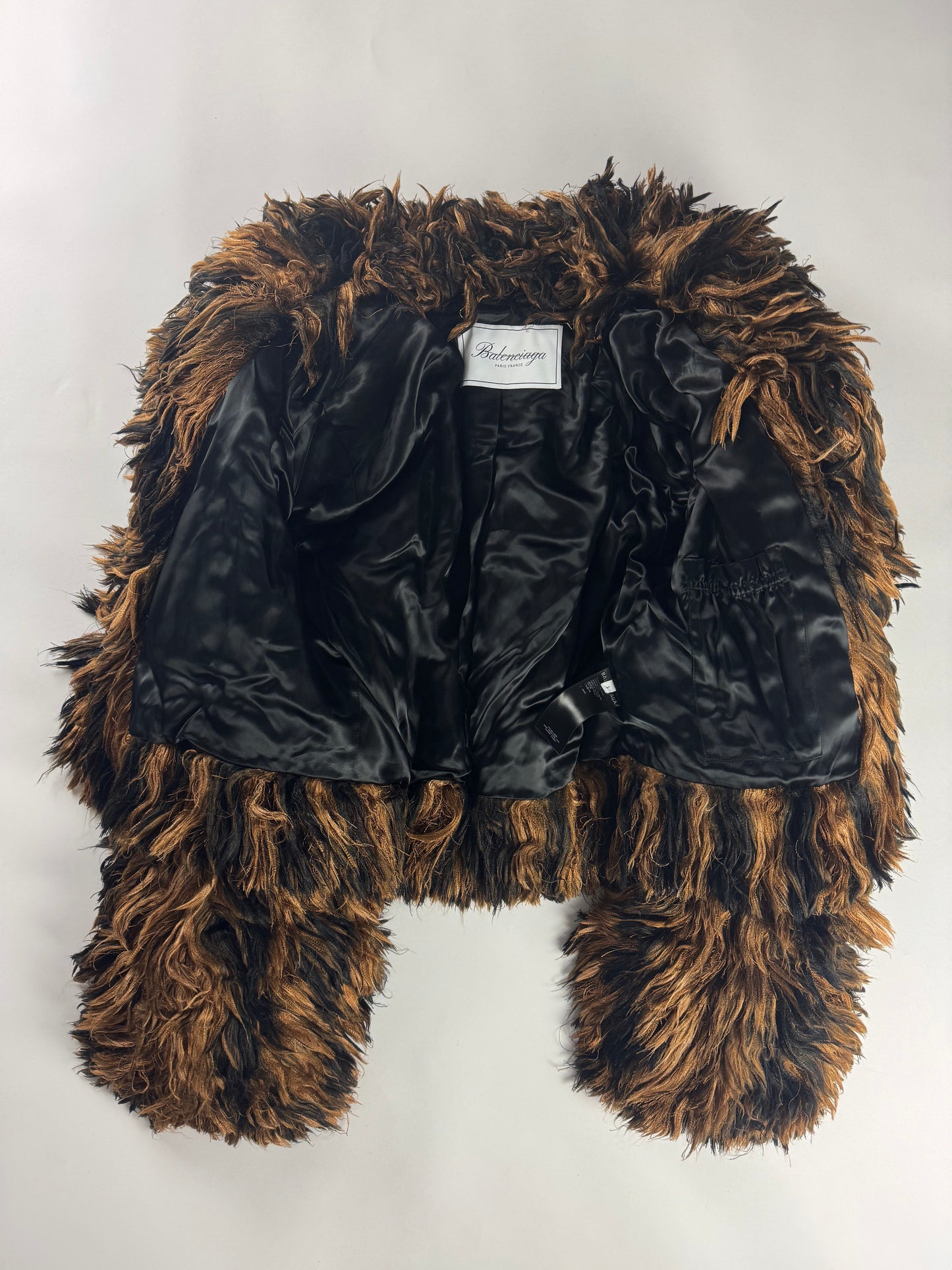 Balenciaga Couture Furry Cropped Boxy Shoulder Coat FW 2021 - S