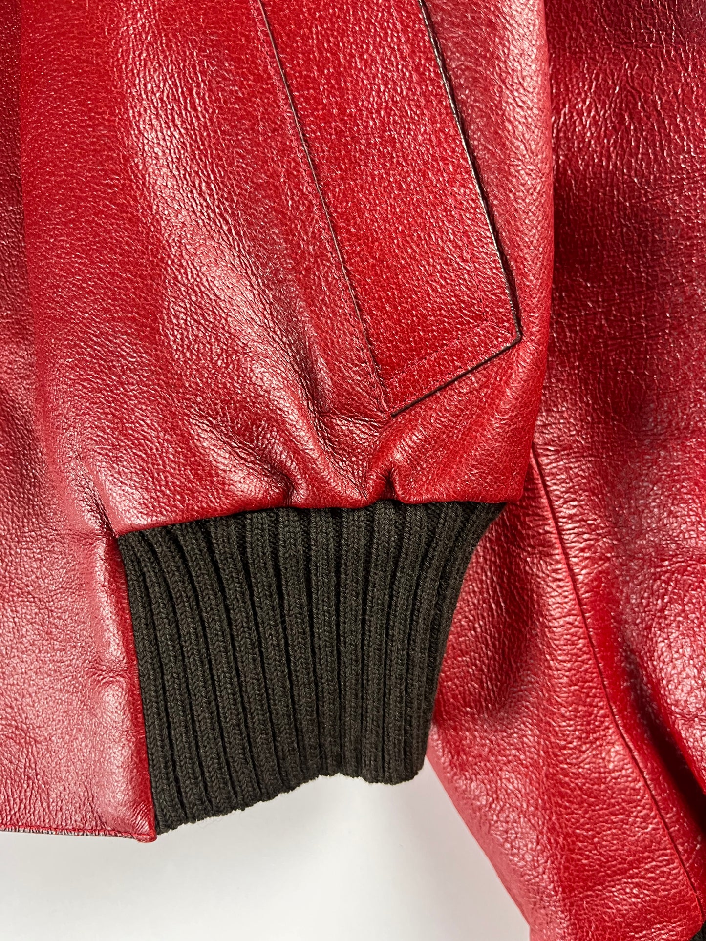 Prada Premium Red Leather Bomber Jacket FW 2000 - M