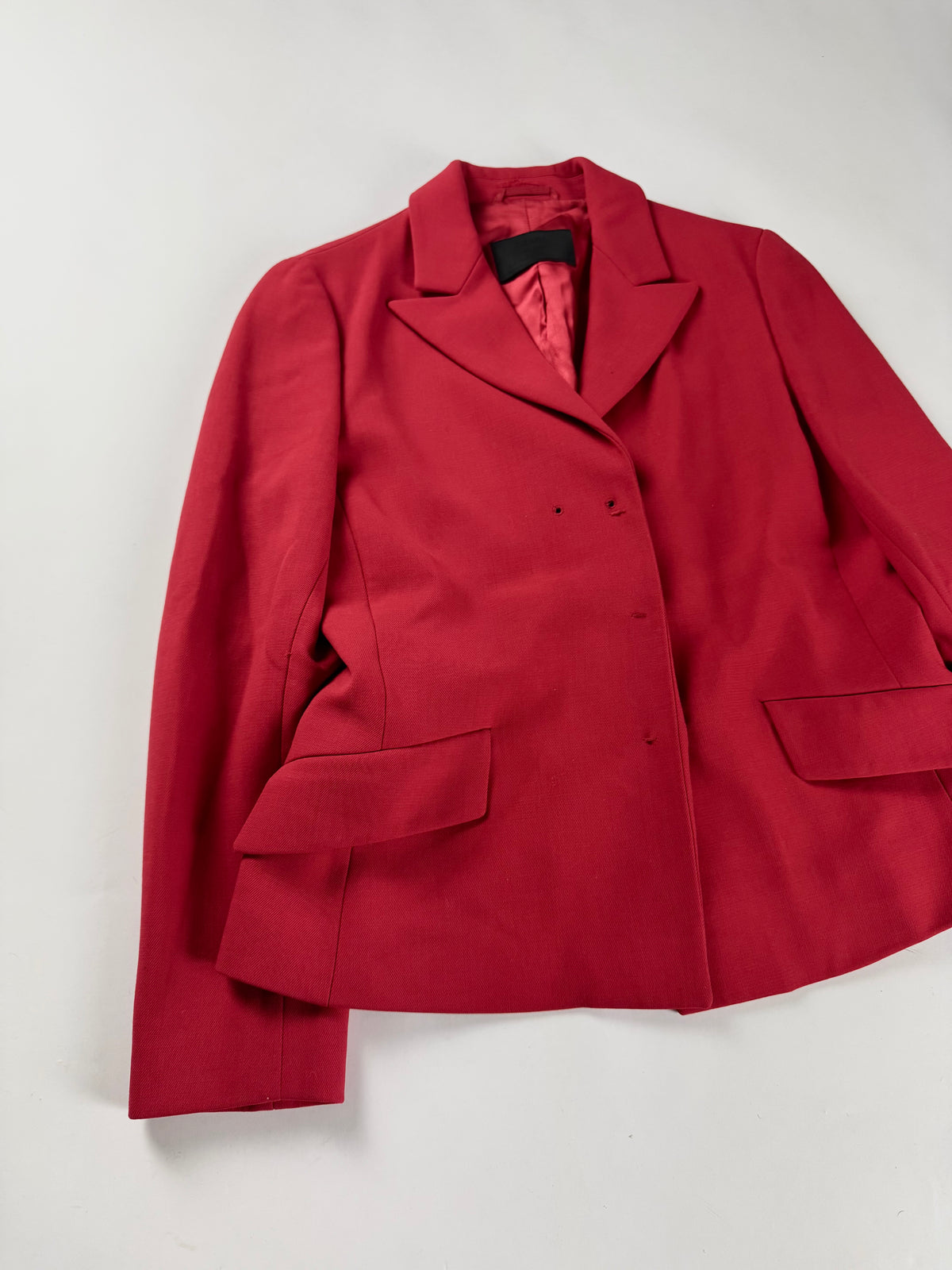 Prada Red Buttoned Stitches Blazer Jacket FW 1998 - S