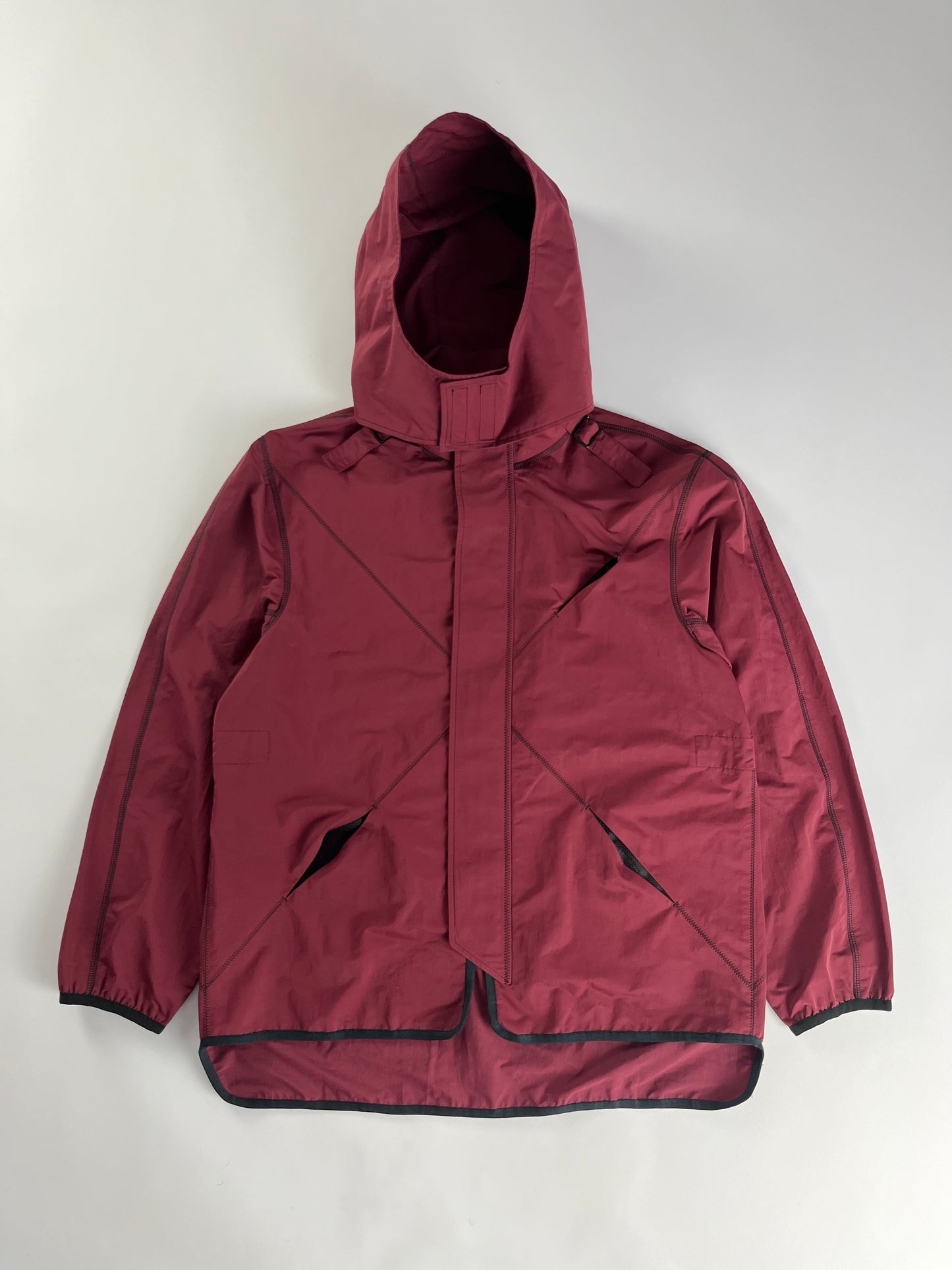 Louis Vuitton Sample Adjustable Collar Strap Burgundy Technical Jacket FW 2019 - L