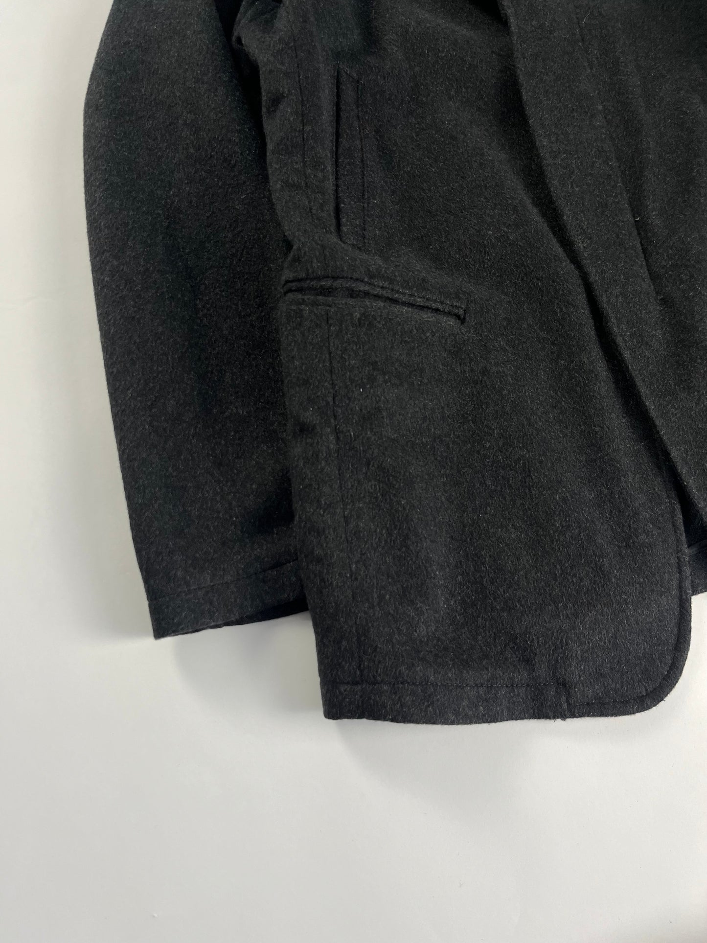 Prada Wool Minimalist Back Neck Leather Detail Blazer FW 1999 - M