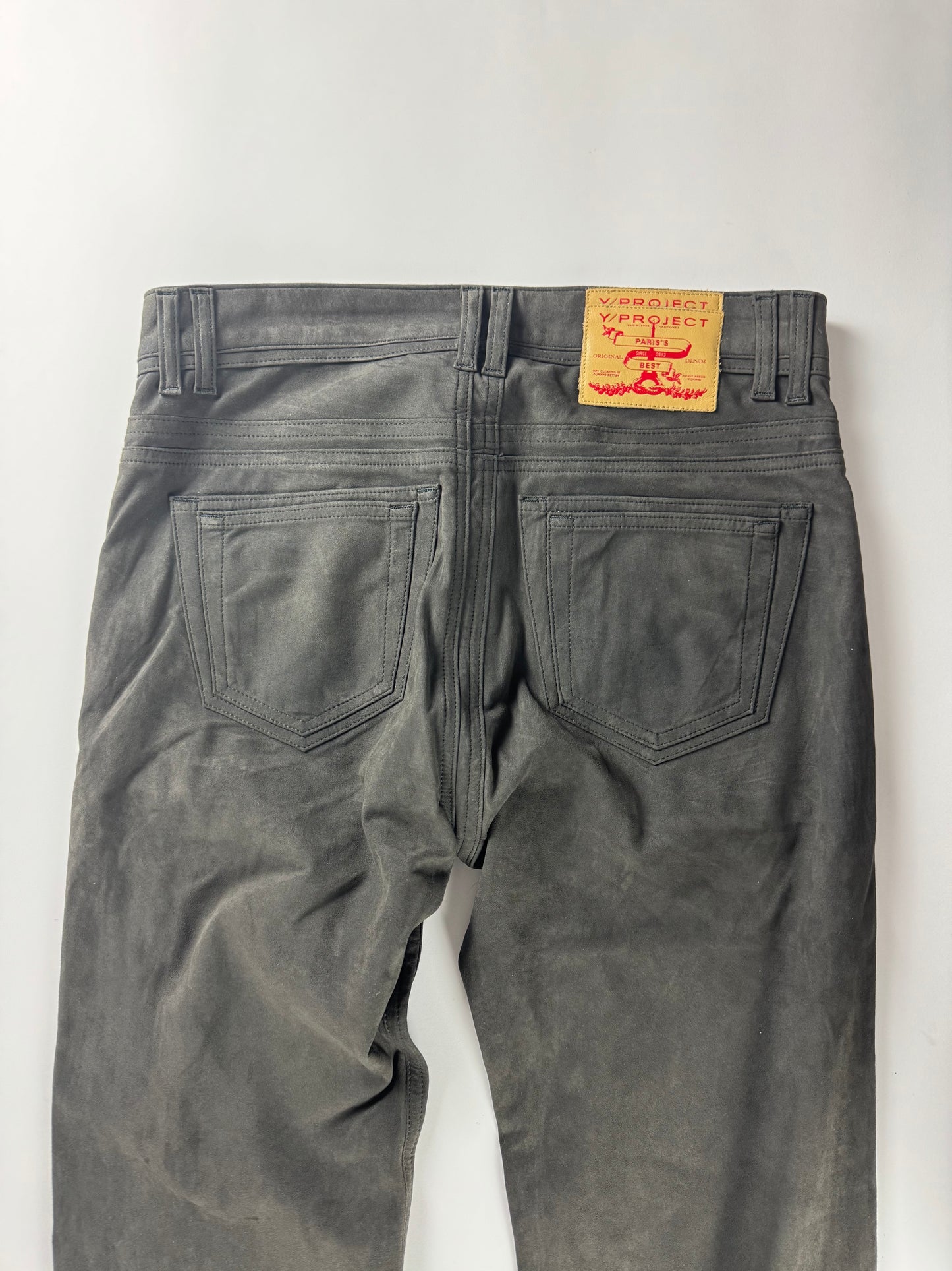 Y/Project Sample Dark Grey Suede Pants SS 2019 - S