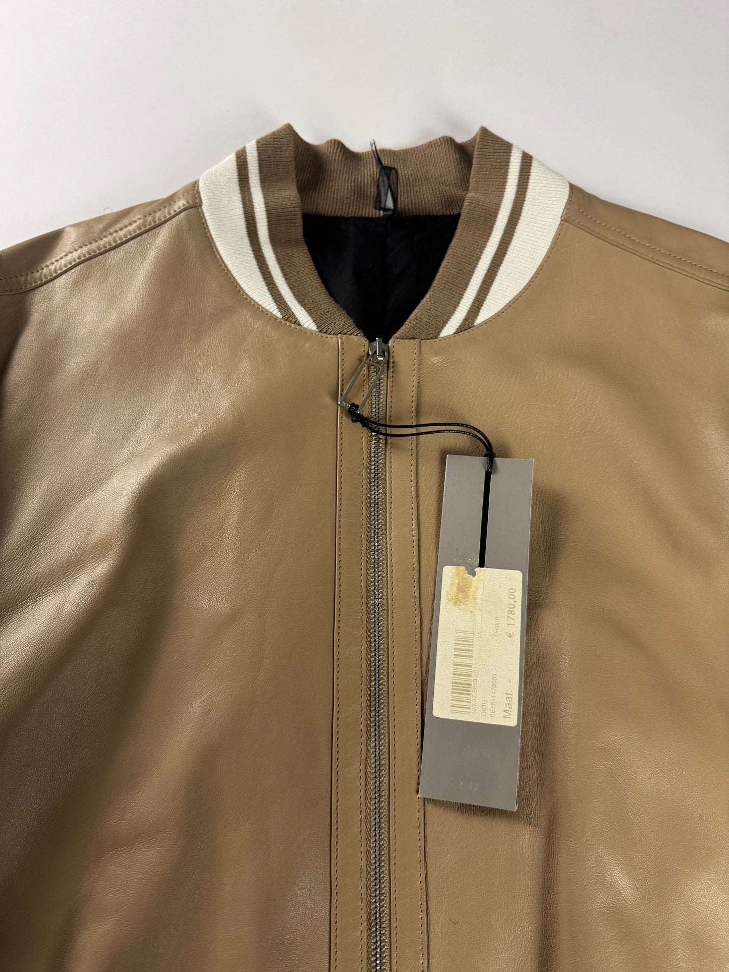 Dior Homme Camel Leather Bomber Varsity Jacket SS 2010 - L
