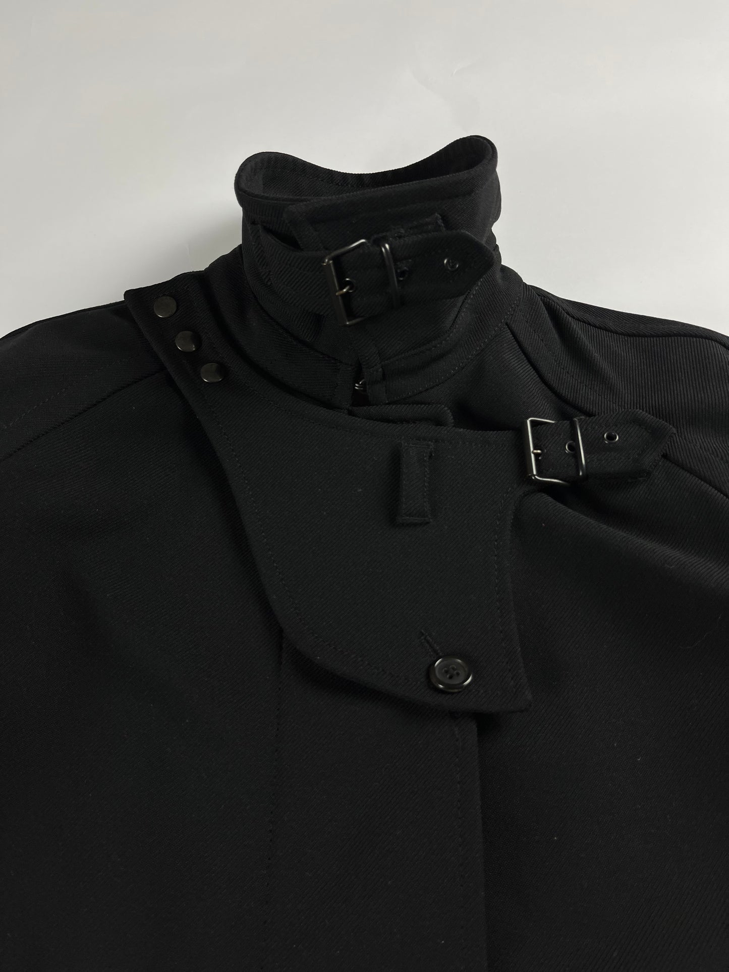 Prada Black Belted Collar Coat FW 1999 - M