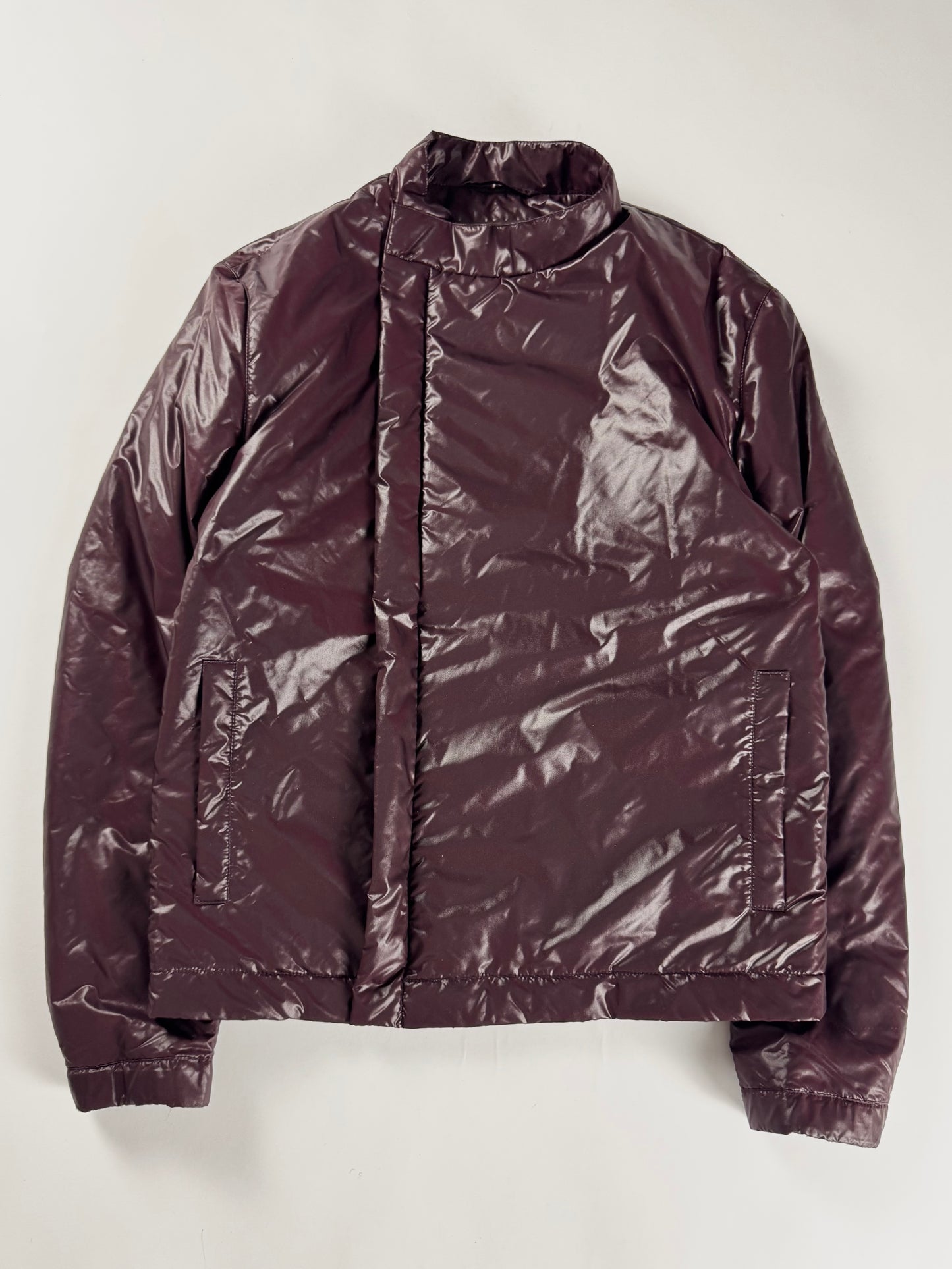 Louis Vuitton Glass Burgundy Asymmetrical Zip Nylon Jacket 2000s - S