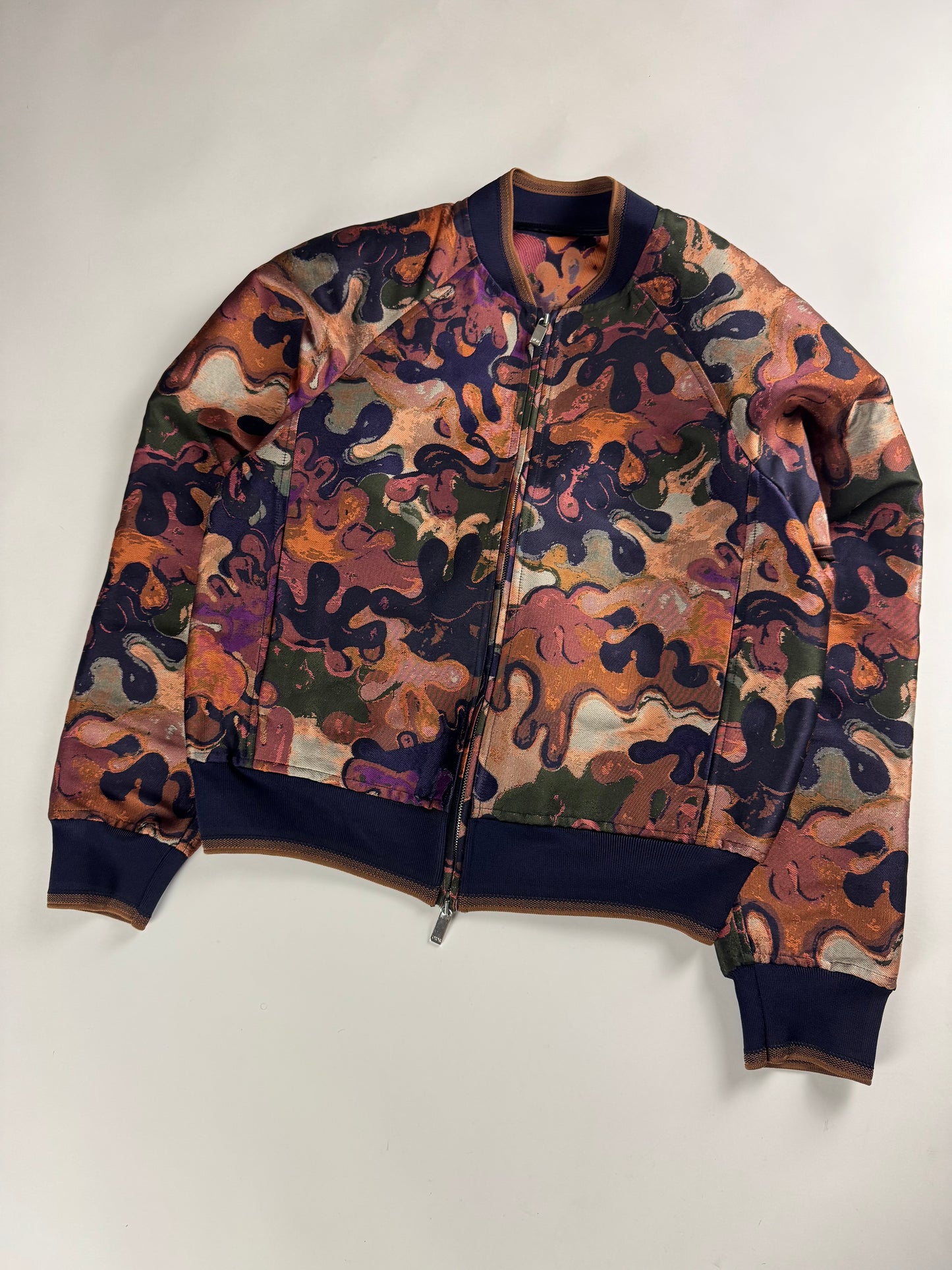Dior Homme Sample Peter Doig Camo Double Zip Bomber Jacket FW 2021 - M