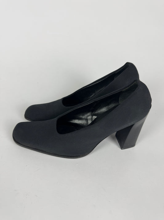 Prada Black Mary Jane Square Toe Pumps FW 1998 - 37,5 IT/38 EU