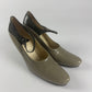 Prada Mary Jane Elegant Two Tones Grey Leather Pumps FW 2001 - 39,5 IT/40,5 EU