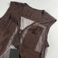 Yves Saint Laurent Tom Ford Brown Silk Cargo Vest SS 2002 - S