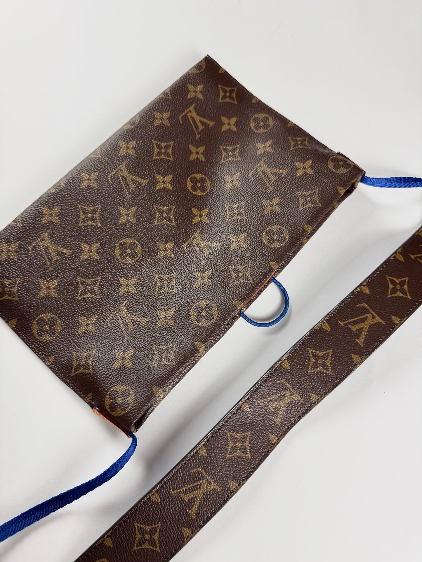 Louis Vuitton Paname Monogram Canvas Blue Lambskin Reversible Crossbody Bag - OS