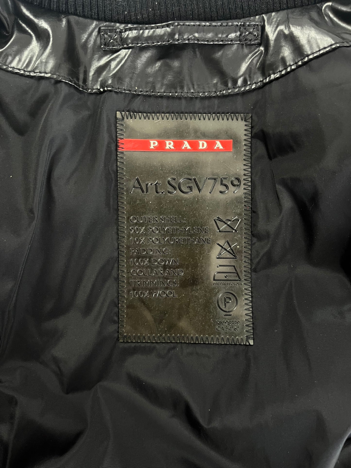Prada Bright Black Nylon Puffer Jacket FW 2007 - M