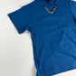 Louis Vuitton Sample Royal Blue Cotton Attached Silver Chain Neckline Detail Tee Shirt 2010s - M