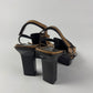 Prada Brown Fringe Leather Platform Ankle Strap Heels SS 1999 - 40 IT/40,5 EU