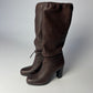 Prada Brown Premium Leather Tightenable Boots - 42,5 EU