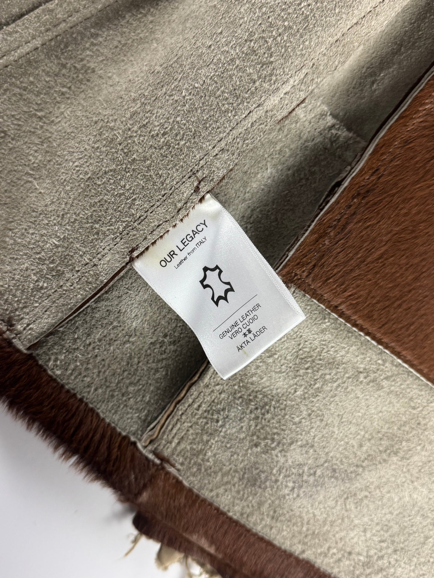 Our Legacy Raw Edges Brown Pony Hair Leather Jacket FW 2013 - S