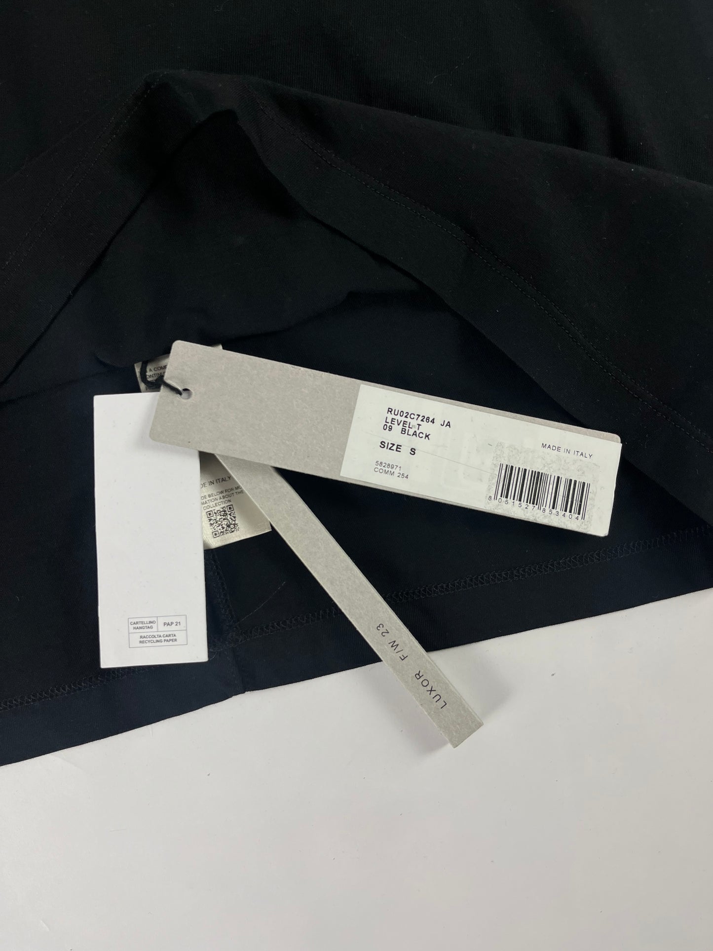 Rick Owens Black "Luxor" Coton Tee Shirt FW 2023 - S