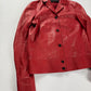 Prada Red Leather Minimalist Buttoned Jacket FW 2000 - XS
