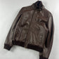 Givenchy Brown Leather Removable Collar Bomber Jacket FW 2006 - L